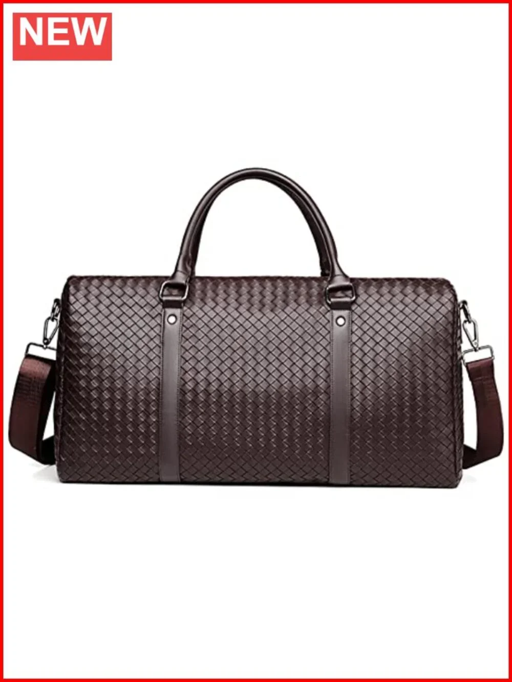 PU Leather Travel Duffle Bag Weekender Carry On Overnight Bag for Men